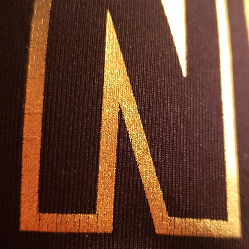 🧿PINK Victoria's Secret Black and Gold Striped Sports Bra - Picture 5 of 6